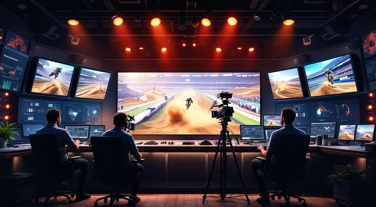 Régie télé pour la diffusion du Supercross de Paris