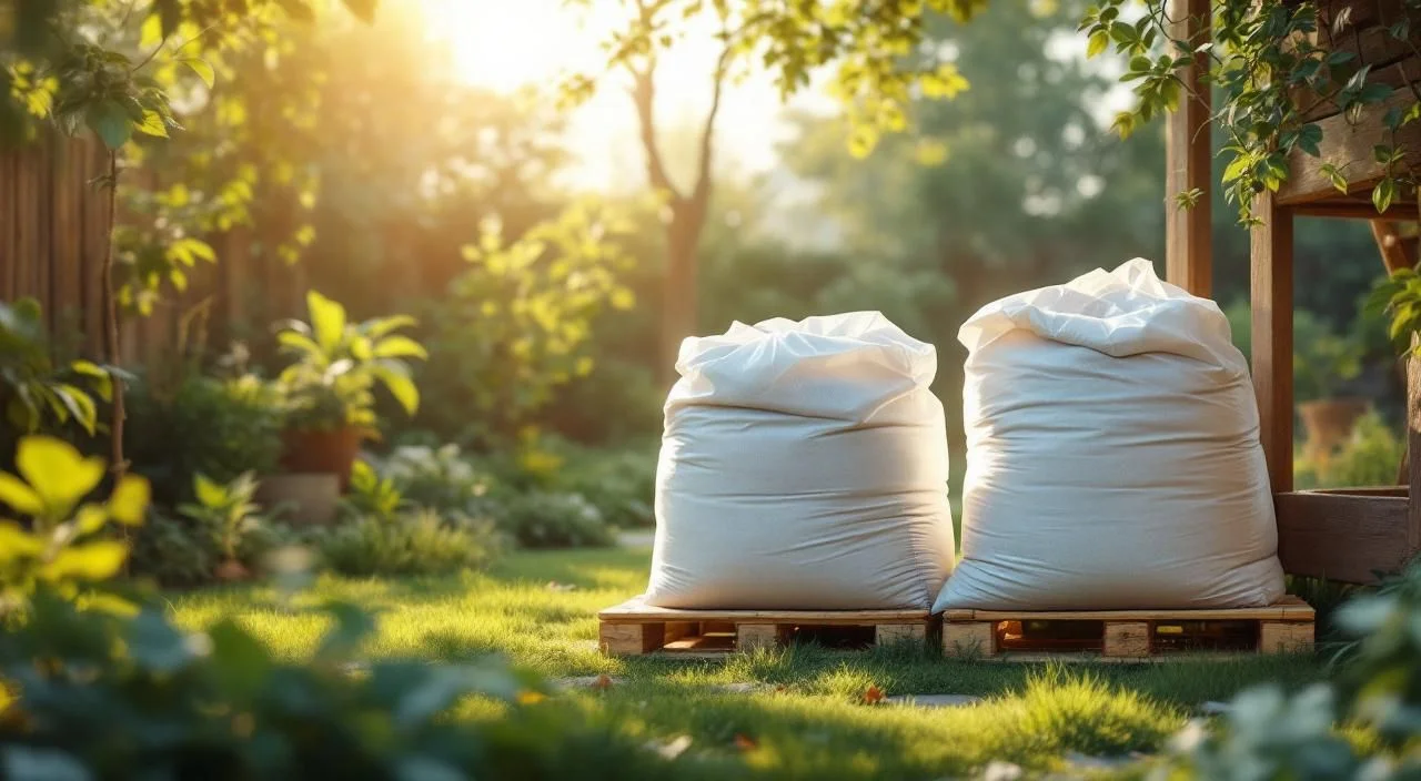 Stockage de sacs de terreau protégés de l'humidité