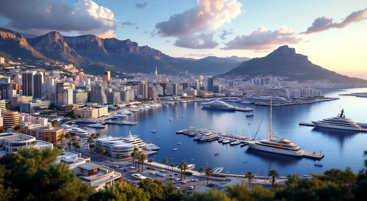 Vue panoramique de Monaco montrant l'infrastructure urbaine moderne