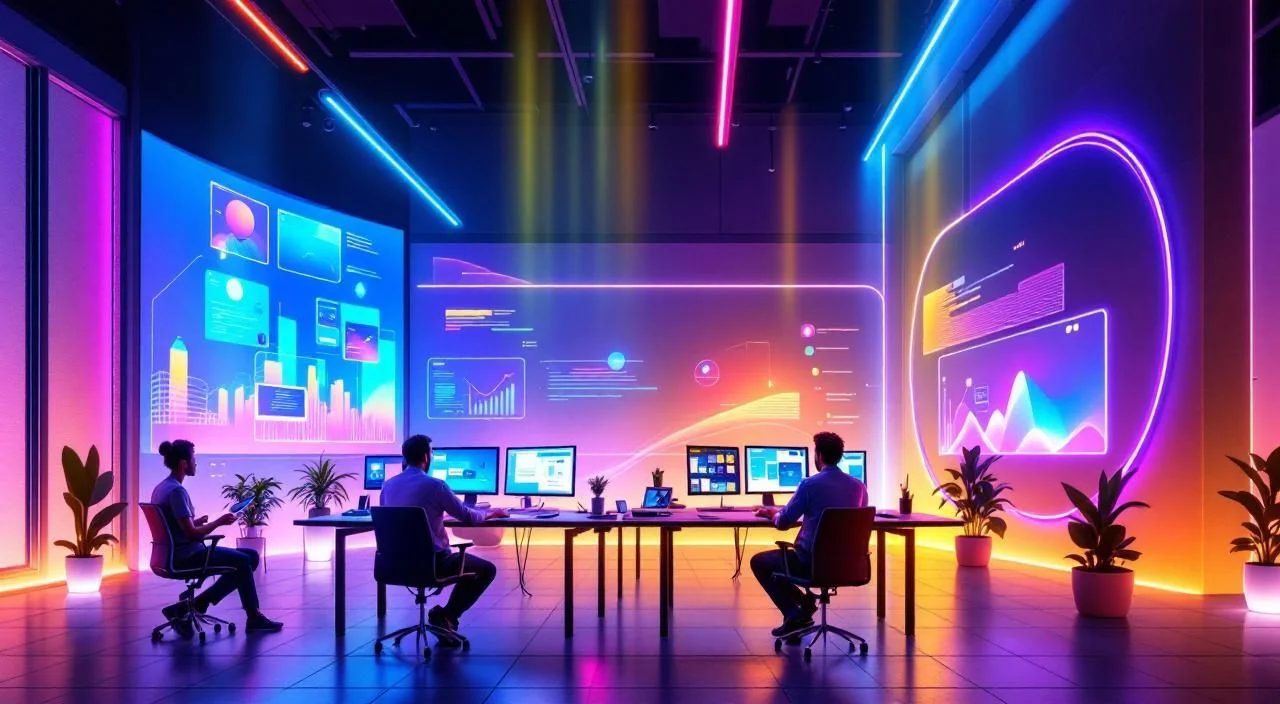 Espace de travail créatif moderne avec équipes de designers