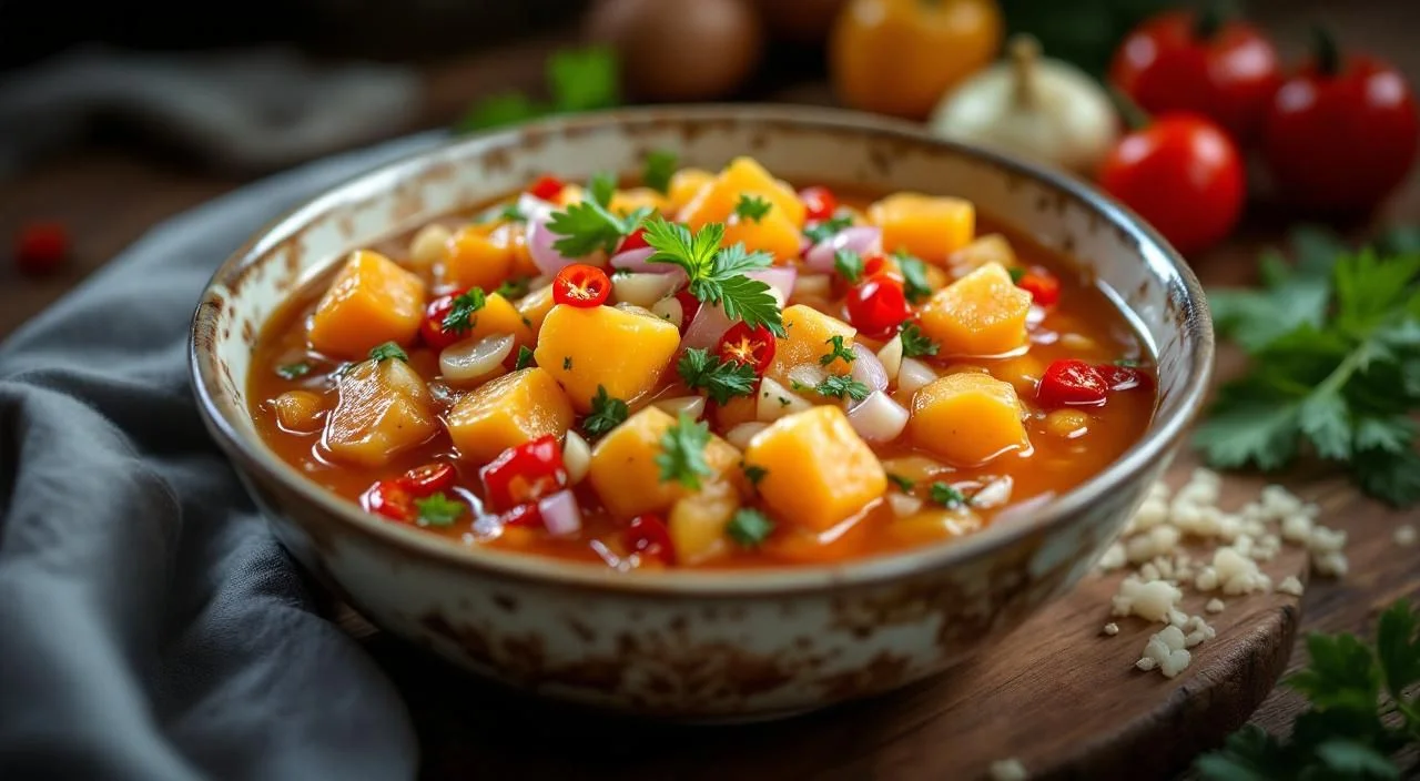 Bol de relish maison avec légumes marinés
