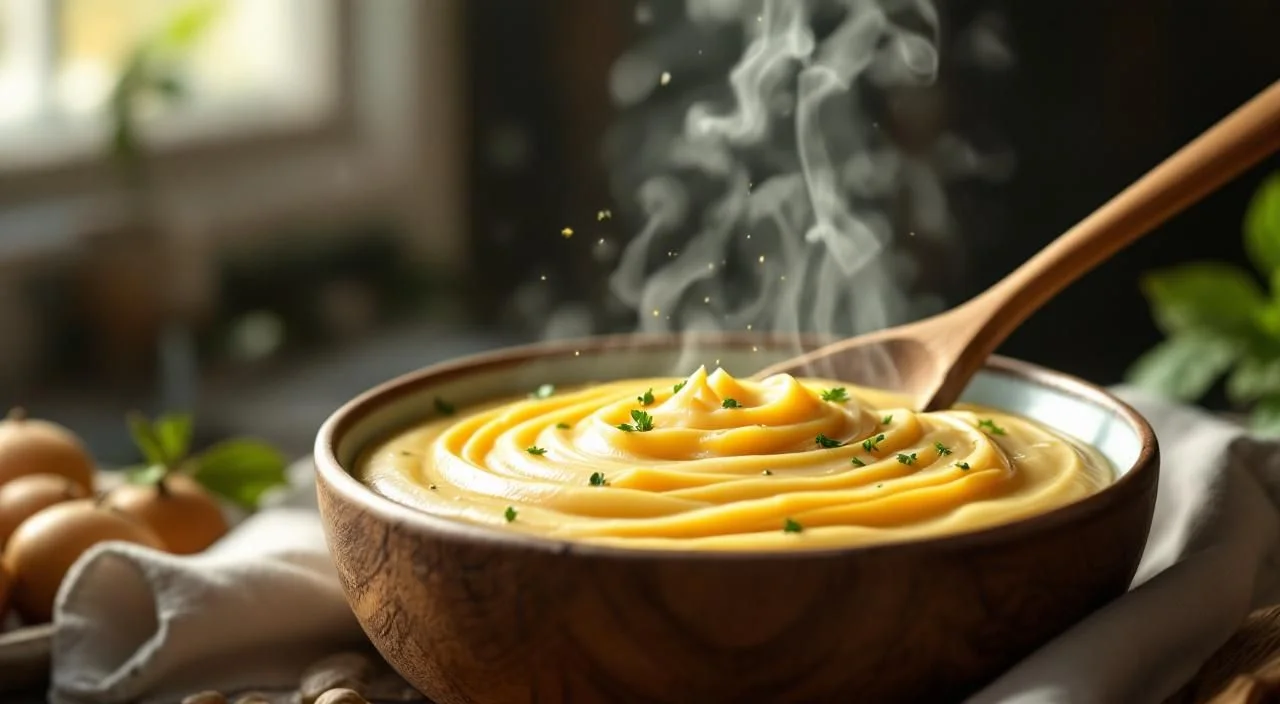 Purée de pommes de terre crémeuse dans un bol