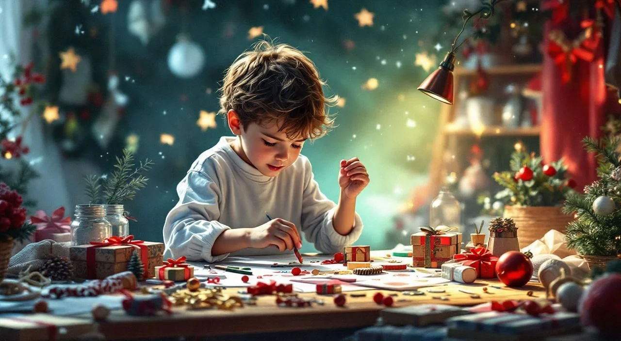 Enfant de grande section réalisant un bricolage complexe
