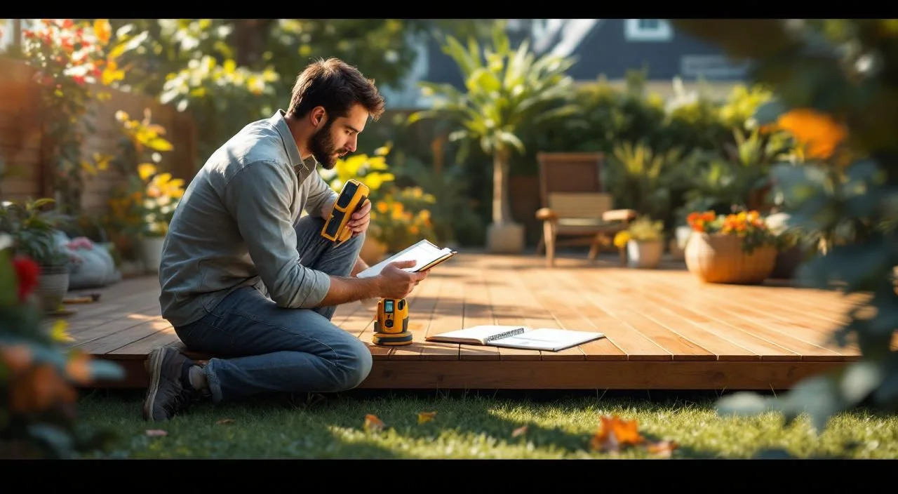 Relevé de mesures terrain pour conception terrasse bois