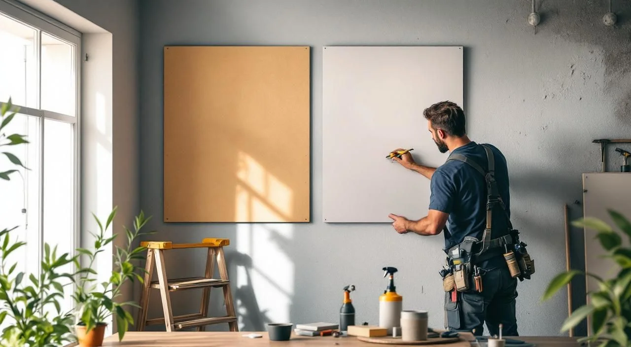 Installation professionnelle de panneaux acoustiques muraux